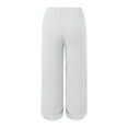thumbnail image 5 of JJHGVB Palazzo Pants Wide Leg Pants Woman Linen Pants Lightweight Pants With Pockets Casual Pants Elastic And Comfortable Fabric Pants Drawstring Pants Women Flowy Pants White 3XL, 5 of 5