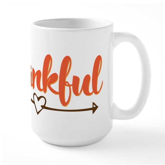 CafePress - Thankful - 15 oz Ceramic Large White Novelty Mug