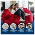 thumbnail image 3 of Ultimate Sack 5000 5-Foot Bean Bag Chair with Footstool Set, Ivory Fur Cover, 3 of 7