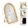 thumbnail image 6 of Kate and Laurel Rahfy Boho Arched Rattan Tabletop Easel Mirror, 12 x 16, Natural Rattan, Coastal Small Tabletop Mirror for Use as Bedroom Makeup Mirror or Bathroom Vanity Mirror, 6 of 10