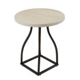 thumbnail image 3 of HomePop Lindsay Modern Wood & Metal Round Accent End Table, Black/Whitewash, 3 of 9