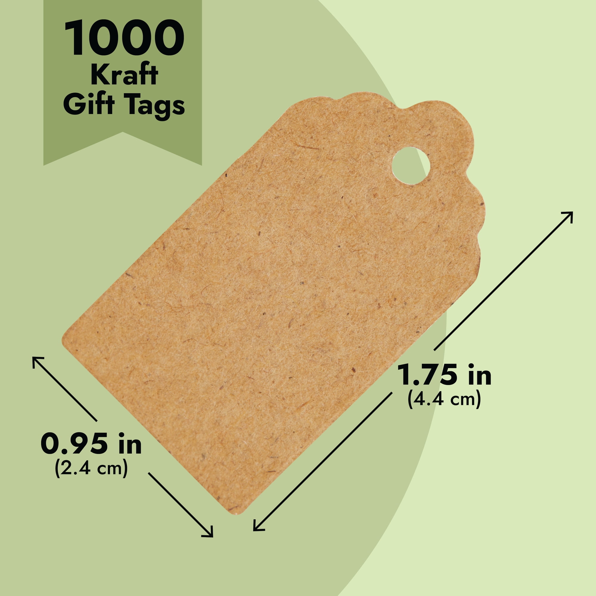 Juvale 1000 Pack Kraft Paper Gift Tags with Holes, Mini Marking Tags for Merchandise, Crafts, Boutiques, 0.95 x 1.75 in