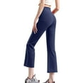 thumbnail image 7 of biudgviw Womens Yoga Pants High Waisted Workout Flare Pants Lightweight Casual Slim Fit Athletic Bootcut Cropped Trousers, 7 of 7