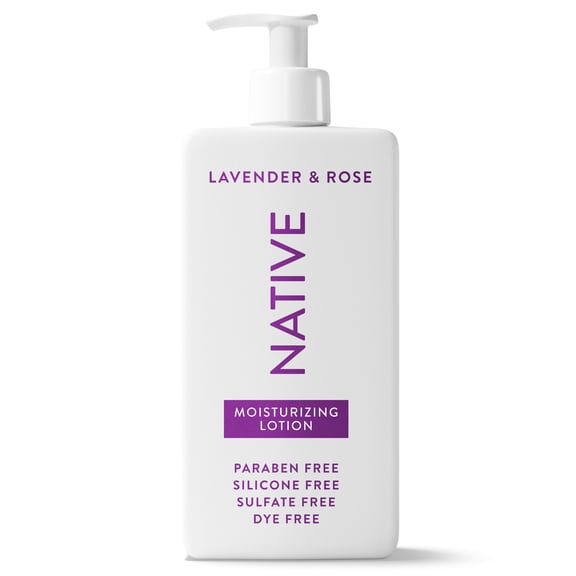 Native Moisturizing Body Lotion, Lavender & Rose, Daily Dermatologist Tested for Sensitive Skin, for Women & Men, 16.5 fl oz