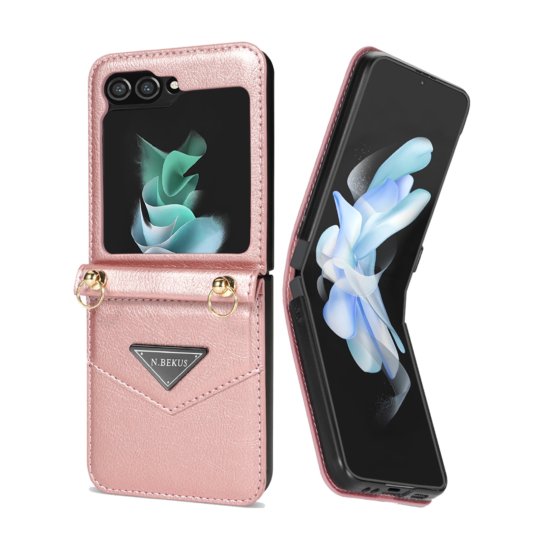 Luxury Leather Case for Samsung Galaxy Z Flip 5,with Card Slot