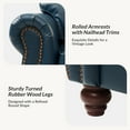 thumbnail image 5 of 3 Seater Faux Leather Sofa Upholstered Couch with Nailhead Trim Rolled Armrest for Living Room Navy, 5 of 7