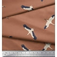 thumbnail image 1 of Soimoi Brown polyester Crepe Fabric Flying Stork Bird Decor Fabric Printed Yard 52 Inch Wide, 1 of 3