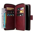 thumbnail image 6 of SaniMore for Samsung Galaxy S23 Case, 3 in 1 Zipper Purse Cover + Card Slots +  Kickstand + Detachable Lanyard Comprehensive Protective Shockproof Anti-drop Shell For Samsung Galaxy S23,Winered, 6 of 8