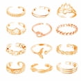 thumbnail image 2 of Womens Toe Ring Set Twelve Pieces Alloy Lotus Rhinestone, 2 of 4
