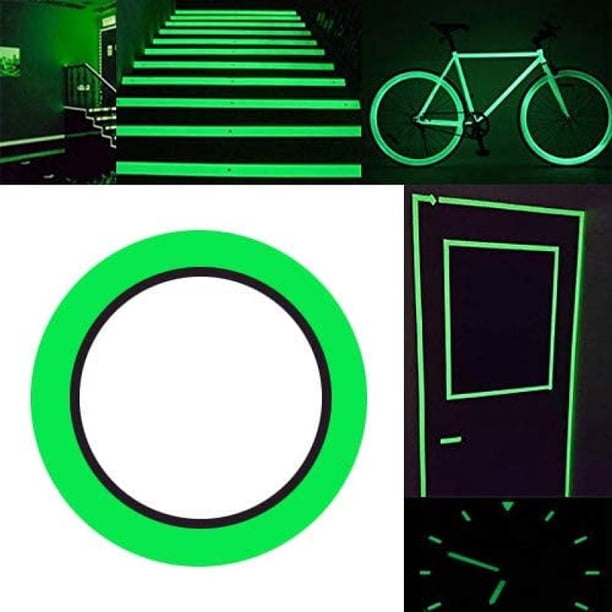 Cinta luminosa formada, Cinta autoadhesiva, Cinta de advertencia, Cinta luminosa, Brillan en la oscuridad, Impermeable, Extraíble, Durable, Portátil, Estable, Seguridad / 1 cm * 10 m, 1 pieza Zhivalor LKX-1297