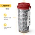 thumbnail image 5 of Leopard Print 18oz Double Drinking Coffee Mug – Vacuum Insulated Stainless Steel Travel Cup with Leakproof Lid, 316 Steel Thermos Tumbler for Hot & Cold Beverages, 5 of 6