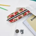 thumbnail image 6 of Yiaed Cute Strawberry Print Leather Pencil Case - Leather Pen Pencil Holder - Elegant & Practical Pencil Pouch for Work & Office, 6 of 7