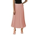 thumbnail image 1 of Robes pour Femmes Taille Haute Jupe Midi en Chiffon à Volants Longueurs Longues Robe Rose Clair S, 1 of 4