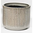 thumbnail image 1 of Taupe And Beige Striped Ceramic Planter, 1 of 1