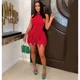 thumbnail image 3 of Conjuntos elegantes de 2 piezas para mujer, ropa de club, vacaciones, mono sin mangas, top y pantalones cortos con borlas, conjuntos a juego, Conjuntos Cortos, 3 of 5