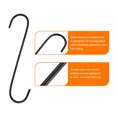 thumbnail image 4 of Uxcell Manganese Steel Long S Hooks S-shaped Hanging Hooks for Hanging Plant 2 Pcs Black 8 Inch, 4 of 6