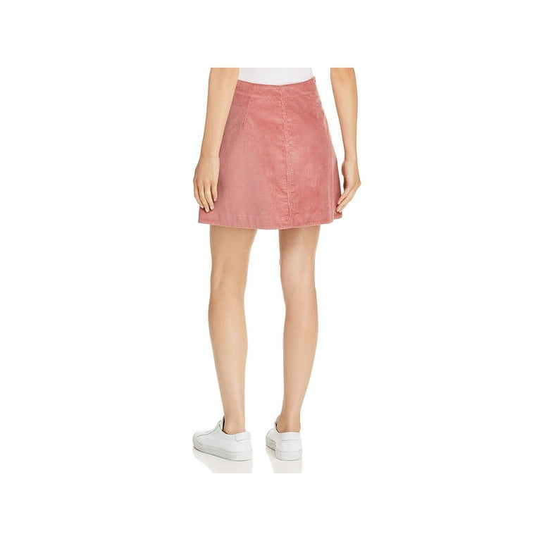 Elizabeth and James Womens Corduroy Button Down Mini Skirt