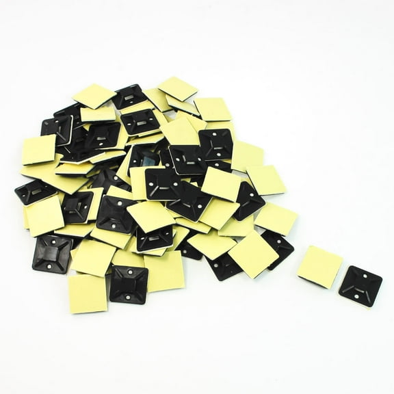 98 Pcs Square Self-adhesive Cable Tie Base Holder 3mm Wide 4 Way