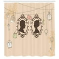 thumbnail image 3 of Ambesonne Pale Pink Shower Curtain, Married Couple Retro, 69"Wx84"L, Pale Pink Dark Brown, 3 of 3