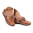 thumbnail image 5 of IUJSOY Flip Flops for Women Orthopedic Sandals Boho Flower Dress Shoes Slingback Wedge Sandals, 5 of 9