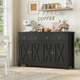 thumbnail image 3 of Homfa 55.1'' W Kitchen Buffet Storage Cabinet with Adjustable Shelves, 4-Doors 2-Drawers Sideboard Storage Cabinet, Black, 3 of 8