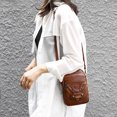 thumbnail image 2 of Yucurem Small Crossbody Bag For Women Cell Phone Purse Pu Leather Retro Handbag (Brown) Fashion shoulder bag (Brown), 2 of 9