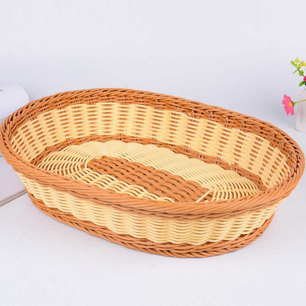 Restaurant Serving & Tabletop Display Baskets Wicker Woven Serving Baskets for Bread Fruit Vegetables 2 Pack 12 Round