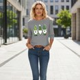 thumbnail image 5 of St. Patrick's Day Festive T-Shirt for Women Gnomes Shamrock Graphic Crewneck Long Sleeve Relaxed Fit Soft Breathable Holiday Tee Top, 5 of 7