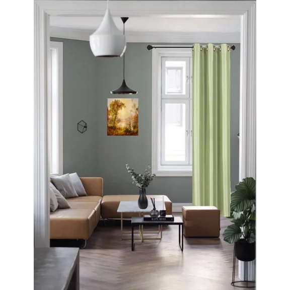 Gorgeous Home Linen Sage Green 1-Piece Noa Solid Blackout Grommet Top Window Curtain Panel 37" W x 84" L