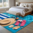 thumbnail image 4 of 5'x7' Area Rugs for Living Room Bedroom, Swimming Pool Washable Rug Carpet Runner Indoor Outdoor, Blue Summer Beach Sea Ocean Non Slip Floor Mats Area Rug for Kitchen, Nursery, 4 of 8