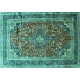 thumbnail image 1 of Ahgly Company Indoor Rectangle Medallion Turquoise Blue Traditional Area Rugs, 6' x 9', 1 of 4