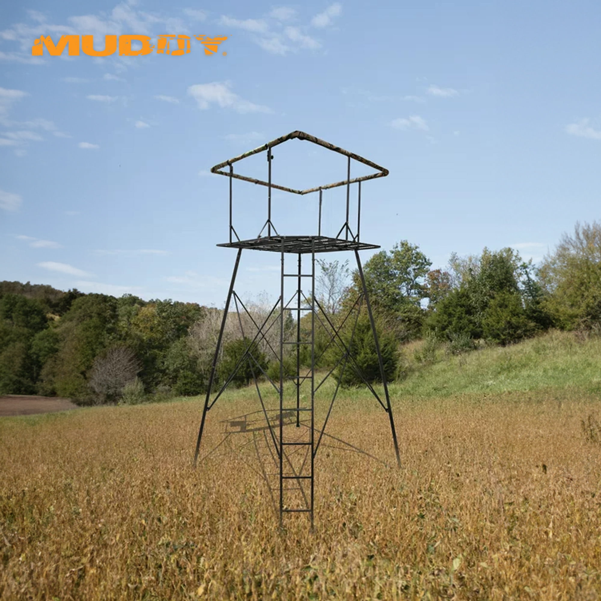 Muddy 12' Quad Pod Hunting Blind, Hunting Gear Deer Blind w/Windows, Camo