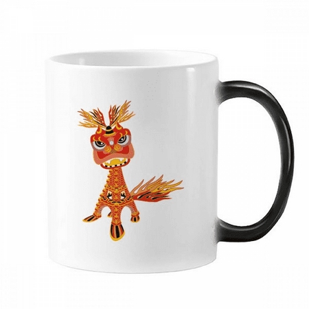 

China France Eiffel Tower Lion Changing Color Mug Morphing Heat Sensitive Cup With Handles 350 ml