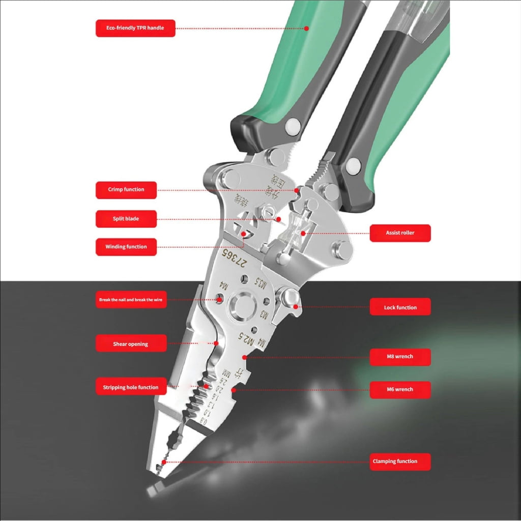 Heavy Duty Chrome Steel Wire Stripper With Voltages Detection And Easy