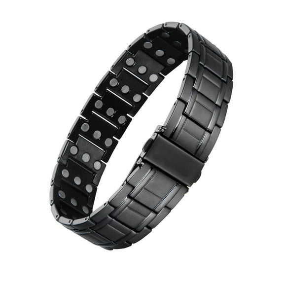 Wollet 3X Strength Titanium Magnetic Bracelet – Magnetic Bracelets for Men – Premium Fold-Over Clasp & Adjustable