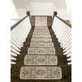 thumbnail image 2 of Benissimo Mirage Collection Modern, Printed Design Vibrant and Soft Stair Treads, Pack of 13 (0'9"x2'8") + 1 (2'7"x2'7") | L.Brown, 2 of 5