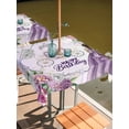thumbnail image 2 of Outdoor Tablecloths with Umbrella Hole & Zipper, Happy Birthday 60x60 Inch Square Tablecloths, Purple Luxury Dress Crown Carriage Flowers Waterproof Table Cloth, Patio/Pool/Picnic Table Covers, 2 of 8