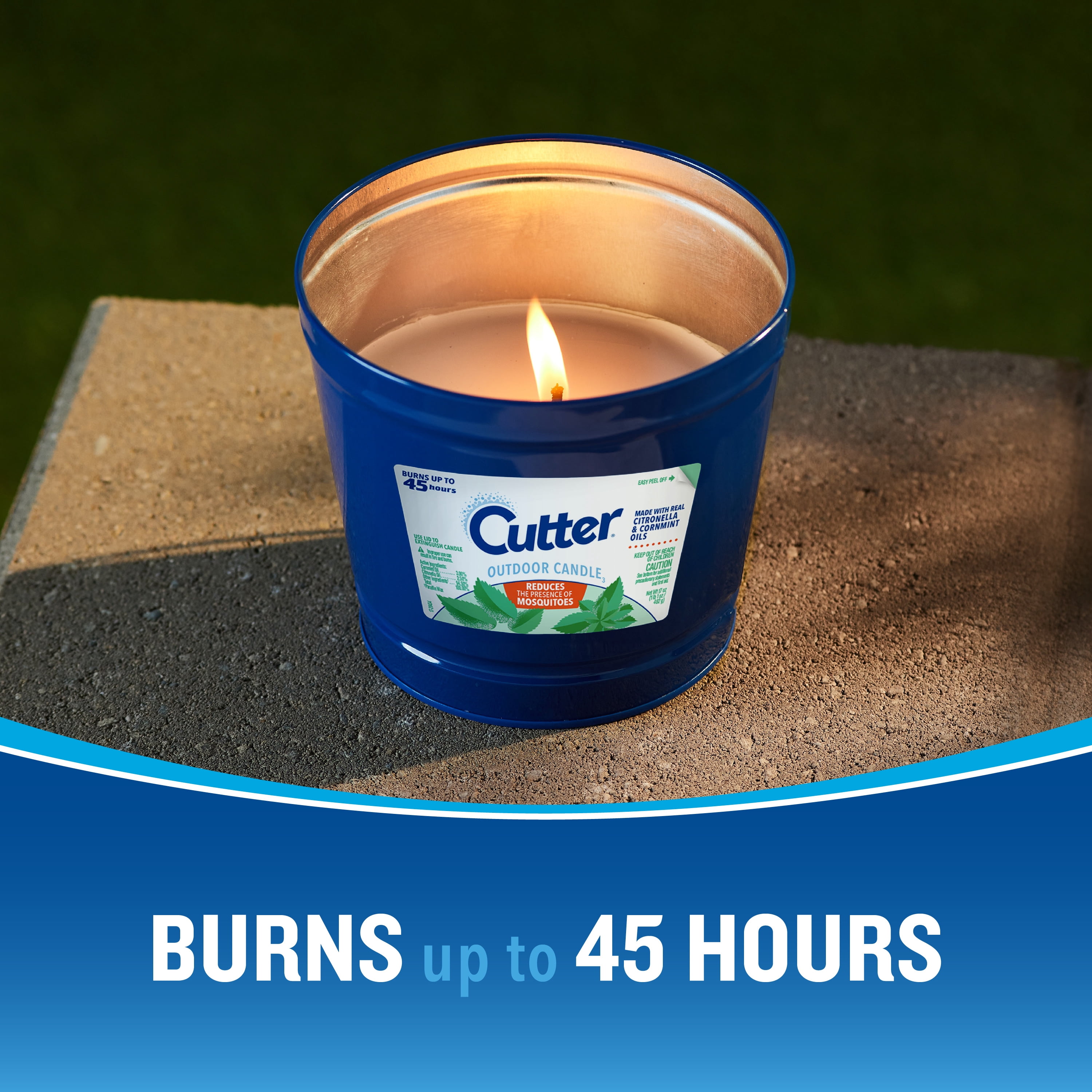 Cutter Outdoor Candle with Real Citronella Oil Reduces Presence of Mosquitoes, 17 Ounces