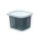 thumbnail image 1 of Bewildely Caja de mantenimiento fresco PP Refrigerador Fruta Verdura Jengibre Ajo Drenaje Crisper con tapa Filtro de frescura cuadrado Cesta Hogar Organizadores de utensilios de cocina Verde oscuro Bewildely HA070893-03, 1 of 6