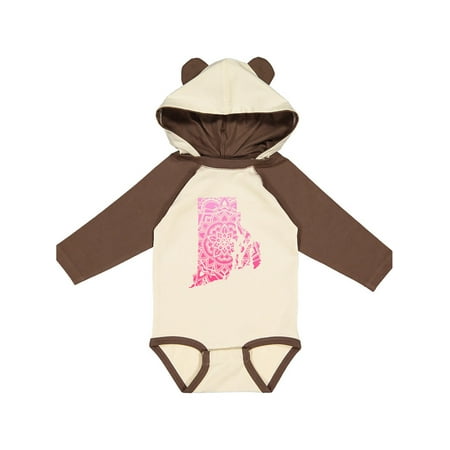 

Inktastic Rhode Island Silhouette Mandala Gift Baby Boy or Baby Girl Long Sleeve Bodysuit