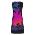 thumbnail image 5 of Pisexur Robes d'Été pour Femmes Décontractées Hawaïennes à Fleurs Robe de Plage Col Rond Sans Manches Mode Bohème Robe de Plage à Fleurs Robe d'Été Robe Trapèze P-2TG, 5 of 5