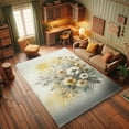 thumbnail image 3 of Ambesonne Floral Boho Decorative Rug Carpet, Dreamy Floral Bouquet, 2' 5" x 5', Blue Grey Earth Yellow, 3 of 5