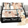 thumbnail image 4 of Customize Blankets with Photos, 3 Photos Customizable Blanket Personalized Blankets and Throws Best Friend Blanket for Besties BBF Friendship Gifts for Women Blankets, 4 of 5