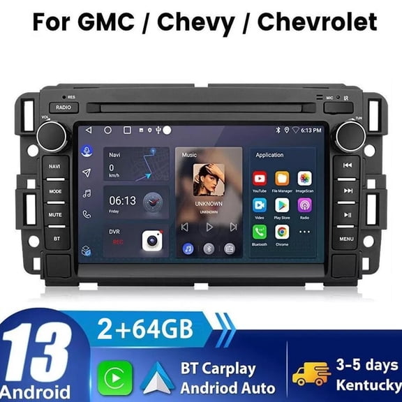 For Chevrolet GMC Buick Chevy CarPlay Android Car Radio Stereo GPS NAVI WIFI 64G