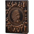 thumbnail image 1 of Nuevo, diario de cuero Vintage A6 adecuado, cuaderno diario en relieve, forrado, caja fuerte para pluma estilográfica, 100 hojas planas, 1 of 4
