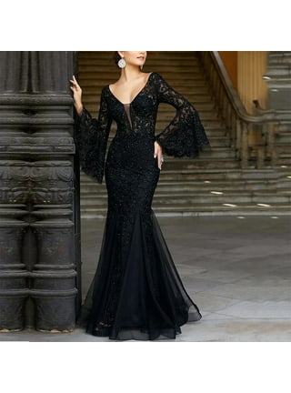 Black mermaid cheap dress