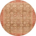 thumbnail image 1 of Ahgly Company Indoor Round Abstract Bright Orange Oriental Area Rugs, 3' Round, 1 of 6