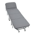 thumbnail image 3 of Thehsnt Foldable Bed, 4-Fold Storage Design Guest Bed, Adult Reclining Office Chaise with Wheels, Lounge Chair Sleeping Cot Bed, Perfect for Office, Camping and Home use, 3 of 9