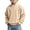 Beige, variant on Full Zip Up Sweatshirt Boys Waffle Knit Mock Neck Athletic Jacket Long Sleeve Lightweight Activewear with Pockets for Casual Running Fall Workout Tops