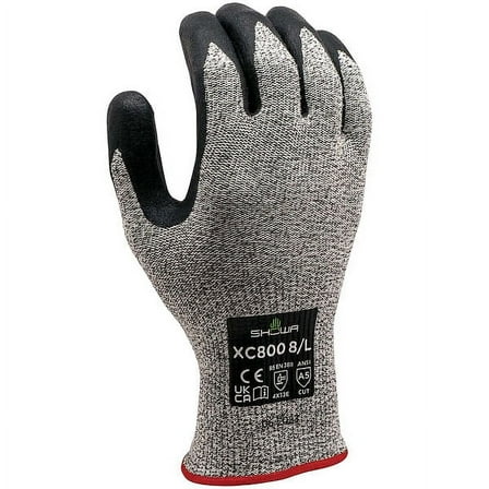 Showa Knit Gloves, Cut Level A5 ,Microporous Nitrile ,Embossed ,S 1 PR XC800S-06